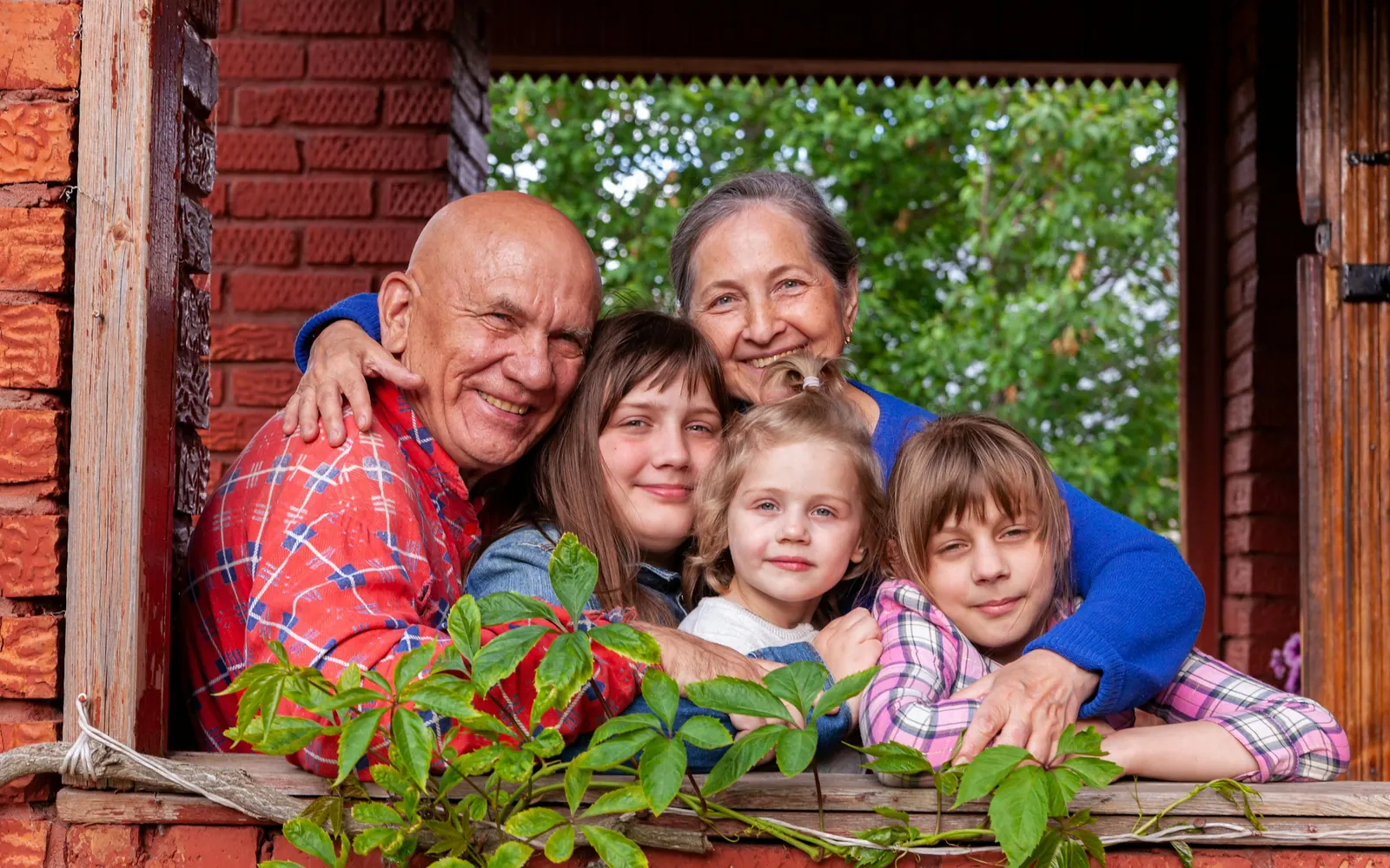 Familia reunida, varias generaciones